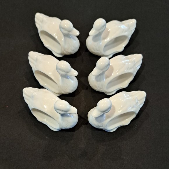 Set of 6 vintage duck napkin rings - Picture 5 of 6